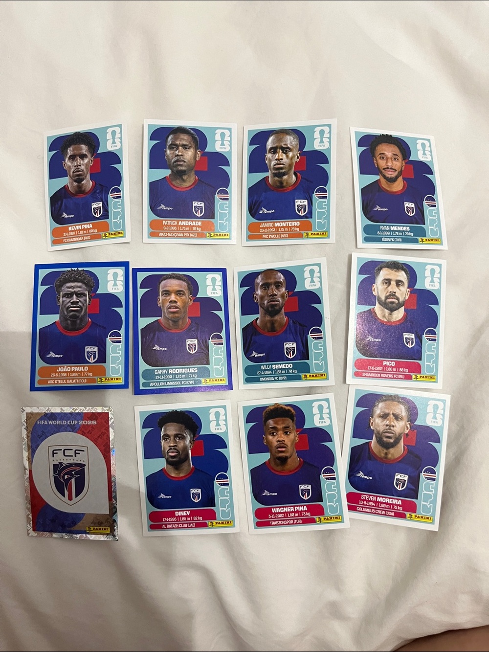 Cape Verde Panini Blue Soccer Player Sticker Collection - Blue & White Accents